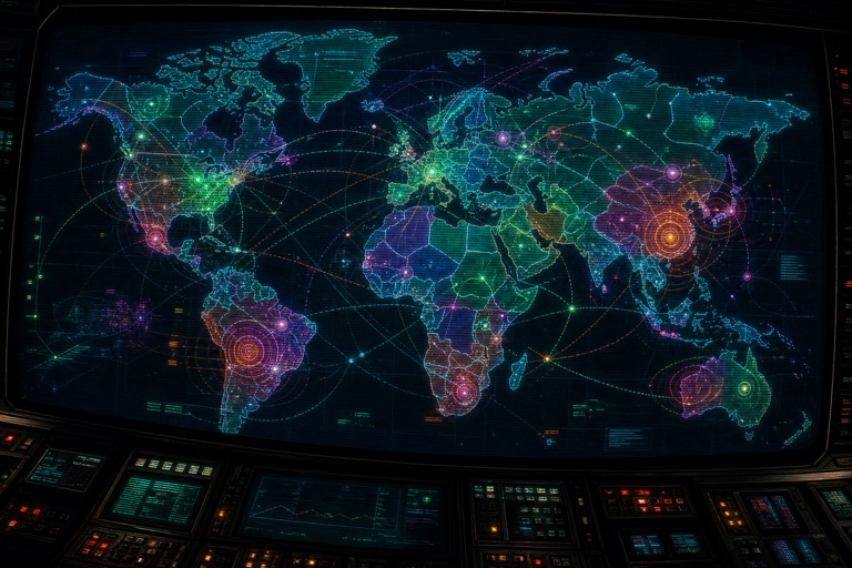 Konzeptbild einer globalen Operationskarte